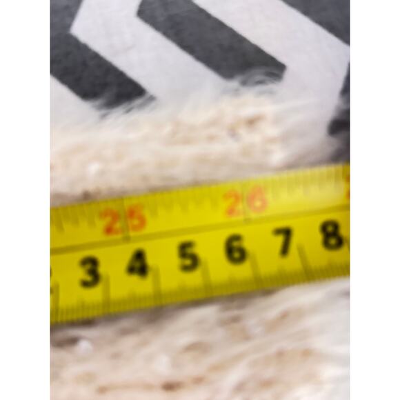 Katsumi L Cream Fuzzy Sequin Striped Knit Sweater - Picture 7 of 8